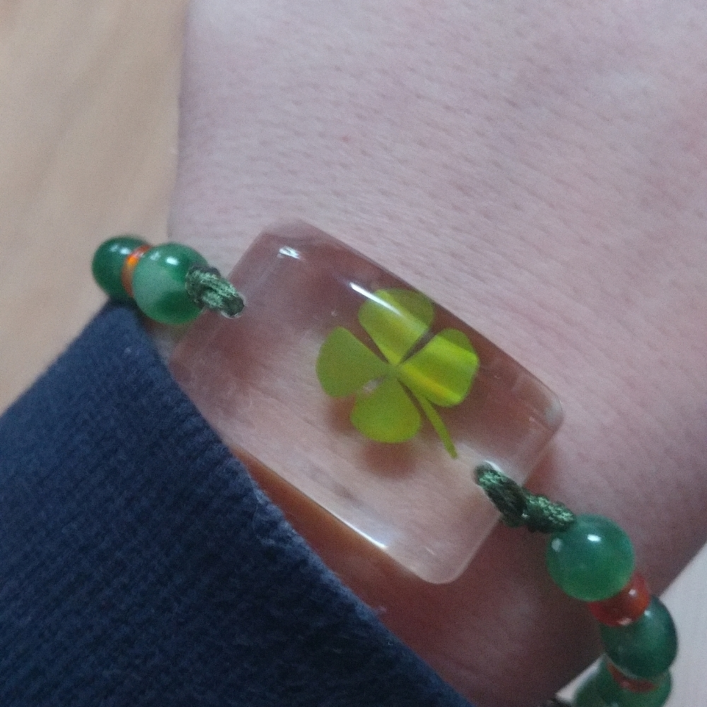 ❤️10/$13 New four leaf clover shamrock bracelet St Patrick's Day